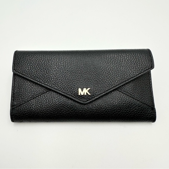 Michael Kors Handbags - Michael Kors Black Leather Slim Trifold Envelope Wallet